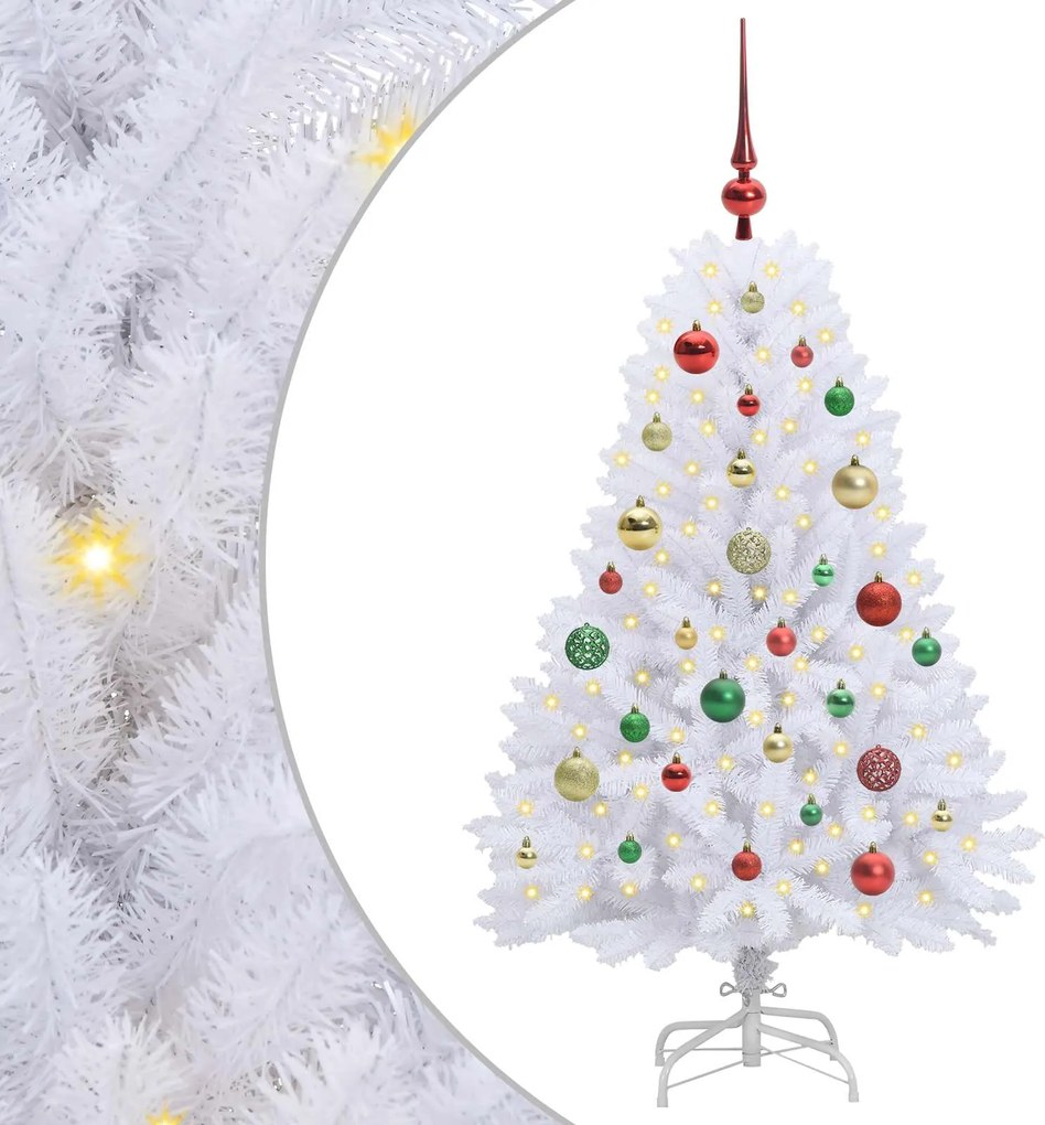 vidaXL Brad de Crăciun artificial cu ramuri articulare Alb 120 cm