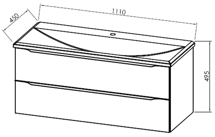 Set mobilier suspendat si lavoar Kolpasan, Tara, 110 cm, craft wood