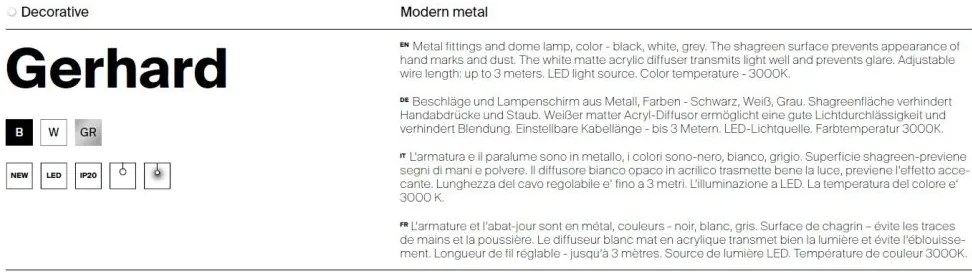 Lustra/Pendul LED design modern Gerhard 30cm negru
