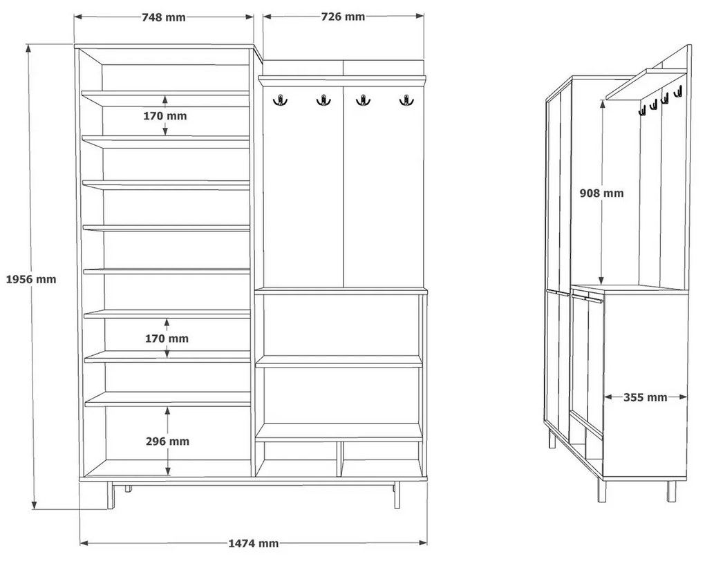 Set de hol Osy Green and Oak