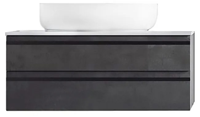 Dulap baie suspendat Kolpasan Alexis 80 cm, pentru lavoar pe blat, gri inchis Dark concrete