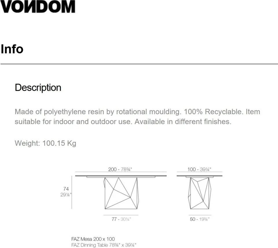 Masa de exterior / interior design modern premium FAZ