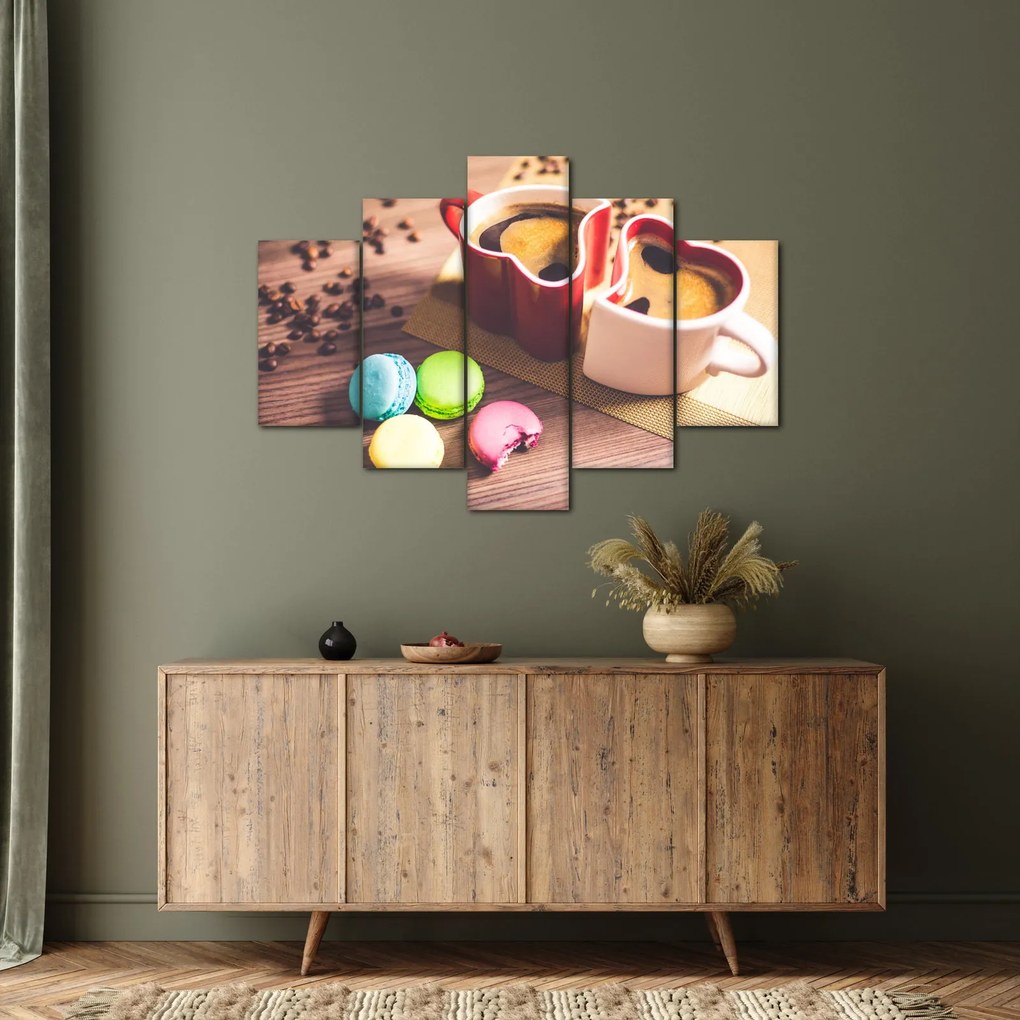 Tablou cu cafea și macarooni (150x105 cm)