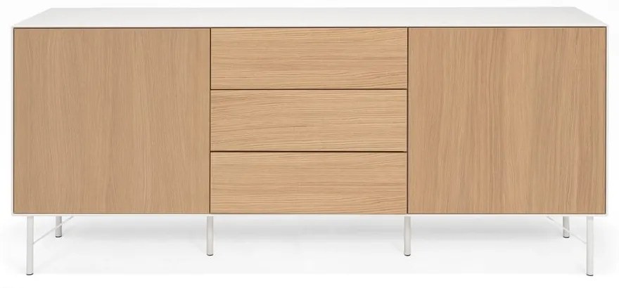 Comodă cu uși cu aspect de lemn Edge by Hammel, alb