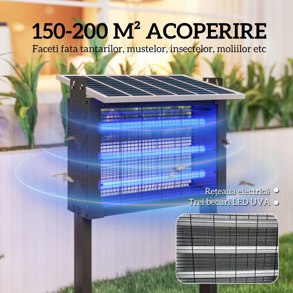 Outsunny Capcană Solar Anti-Țânț 200m² | Aosom Romania