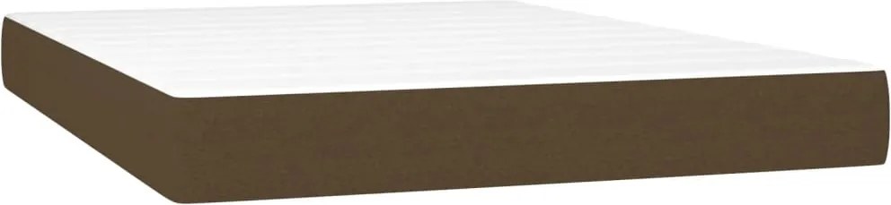 vidaXL Saltea cu arcuri buzunar, fermitate medie, maro închis, 140x190x20 cm, textil