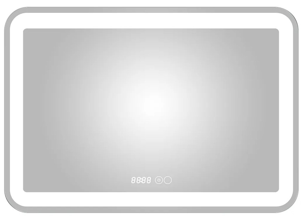 Oglinda baie, sistem iluminare LED, IP44, 100x70cm, D4230, Dezaburire, Touch, Ceas