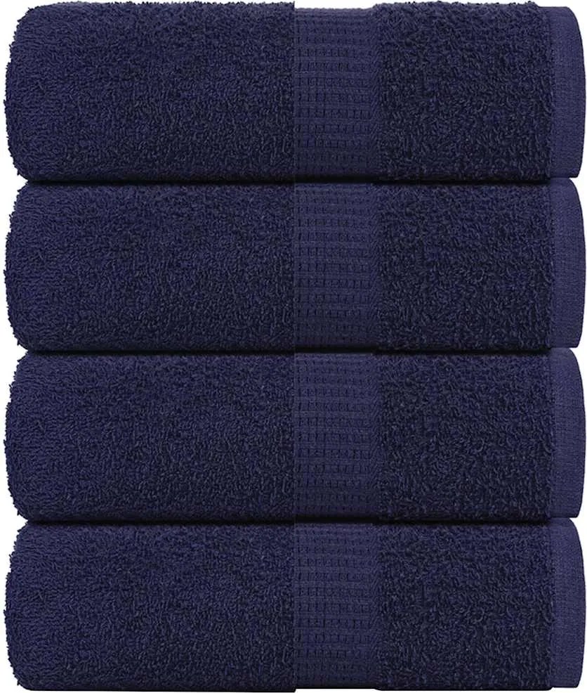 vidaXL Prosoape de baie, FROGN, 4 buc., albastru marin, 30x30 cm, 360 g/m²