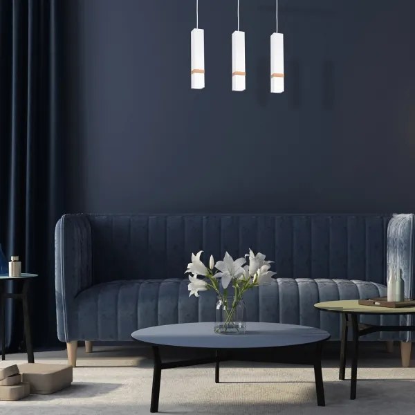 Lustră pe cablu VIDAR 3xGU10/25W/230V alb