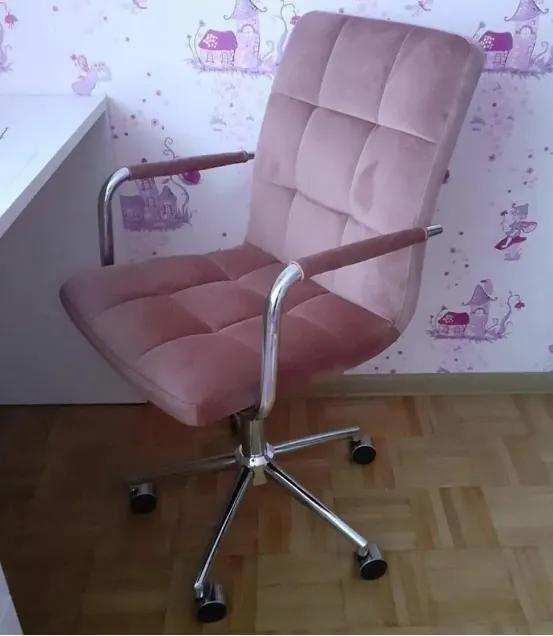 Scaun de birou Q-022  roz vechi catifea 52