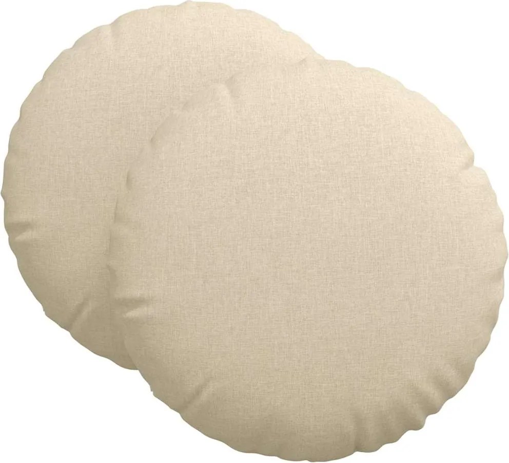 vidaXL Perne de Șezut 2 pcs Crem Ø60 x 21 cm țesătură