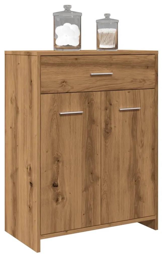 Dulap pentru baie stejar artizanal, 60x33x80 cm, lemn prelucrat