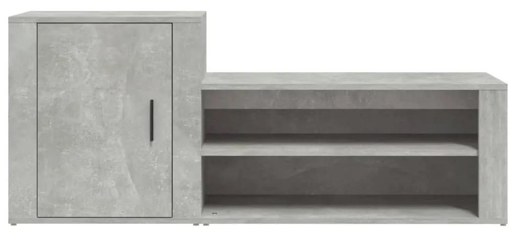 Pantofar, gri beton, 130x35x54 cm, lemn compozit 1, Gri beton