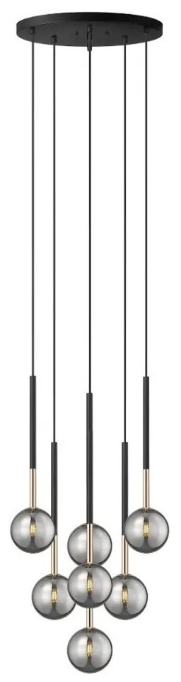 Lustra moderna cu 7 pendule Arcturus negru/ auriu