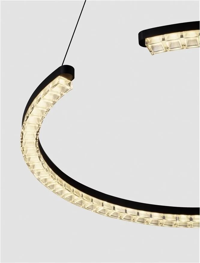 Lustra circulara aluminiu negru GREAMY D-65cm