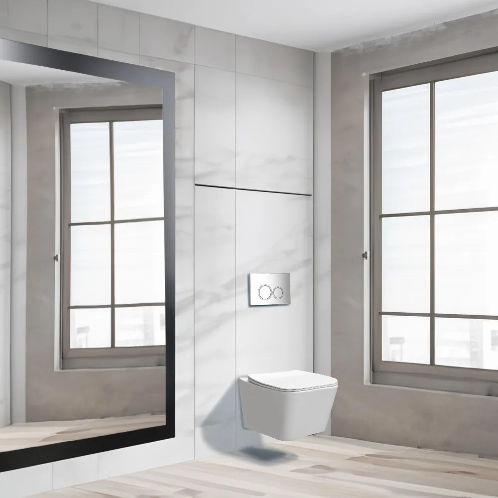 Set rezervor WC montat pe perete Roya Tinos 82CHR