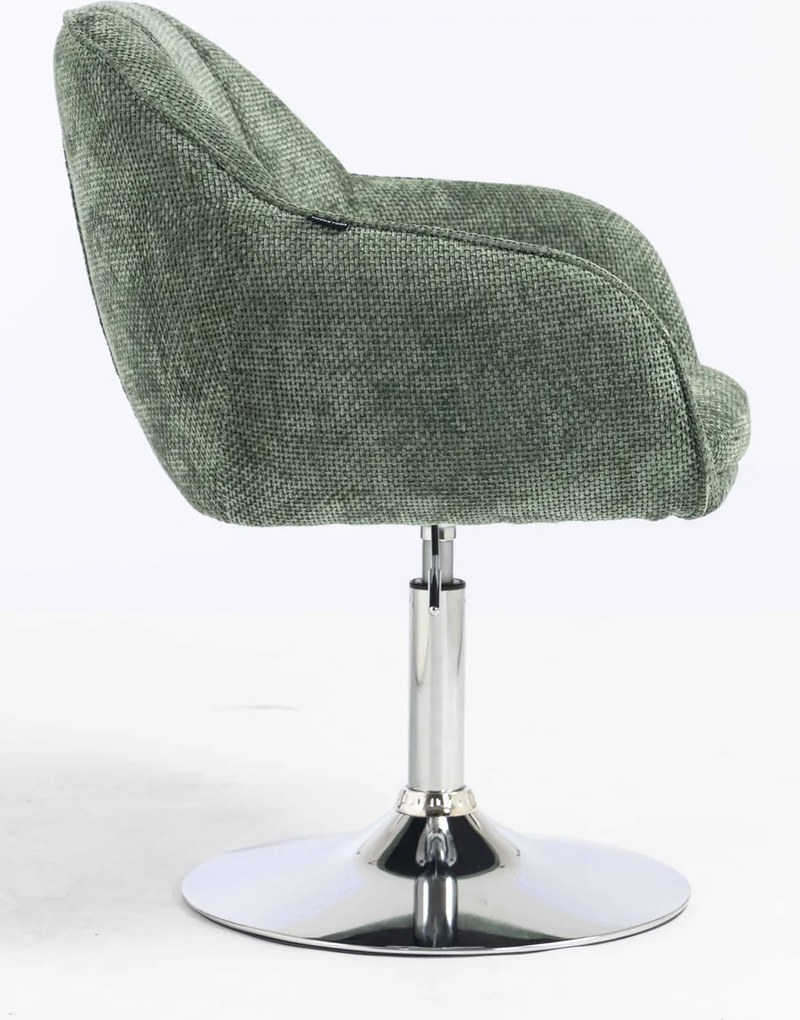 HR2055N Scaun Verde Salvie Grid Premium cu Bază Cromata