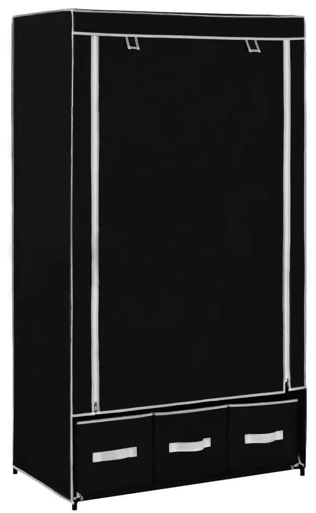 282457 vidaXL Șifonier, negru, 87 x 49 x 159 cm, material textil