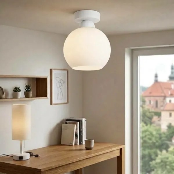 BRILAGI - LED Plafonieră RETRO GLASS 1xE27/60W/230V Ø 15 cm albă