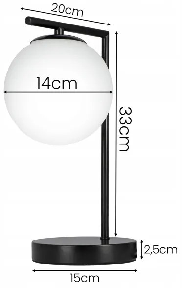 Lampă de masă 1xE27/40W/230V neagră/albă