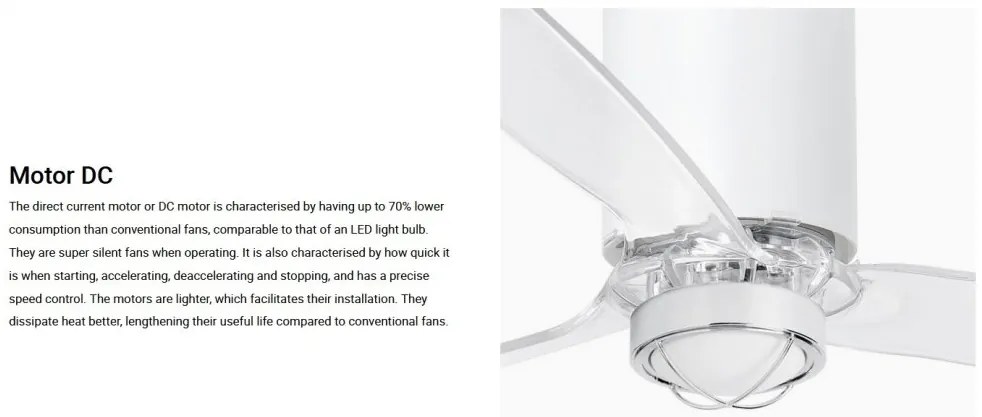 Lustra cu Ventilator si telecomanda TUBE FAN M LED alb mat/transparent