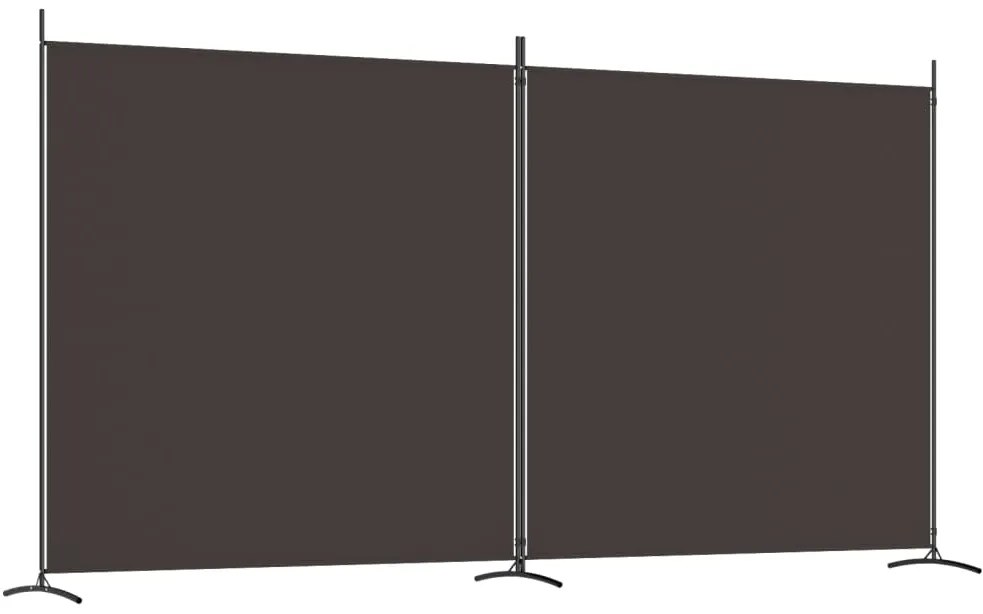 350275 vidaXL Paravan de cameră cu 2 panouri, maro, 348x180 cm, textil
