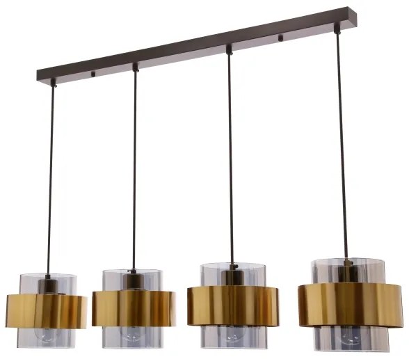 Lustră pe cablu SPIEGA 4xE27/60W/230V auriu/negru