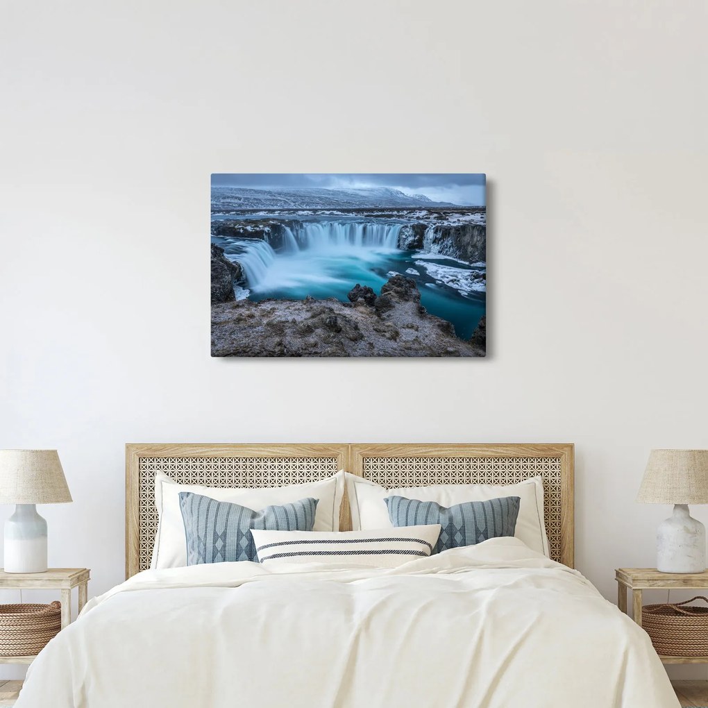 Tablou - Priveliște la cascade (90x60 cm)