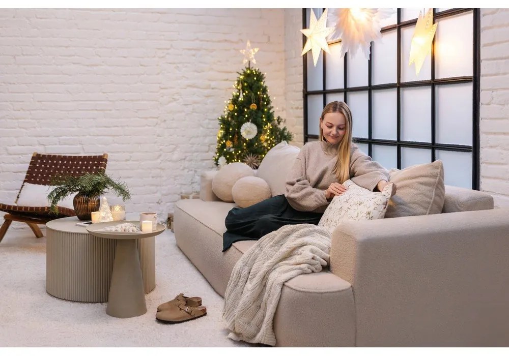 Pătură albă/bej tricotată 130x170 cm Chunky Marl Knit – Catherine Lansfield