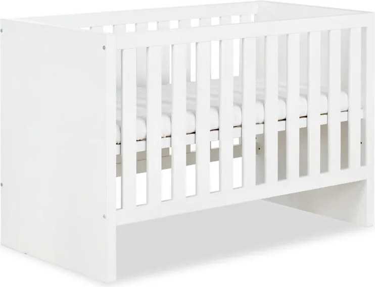 Pătuț lemn masiv alb pentru bebeluși Amelie II 120×60 cm /Stejar - Stejar deschis, Nu