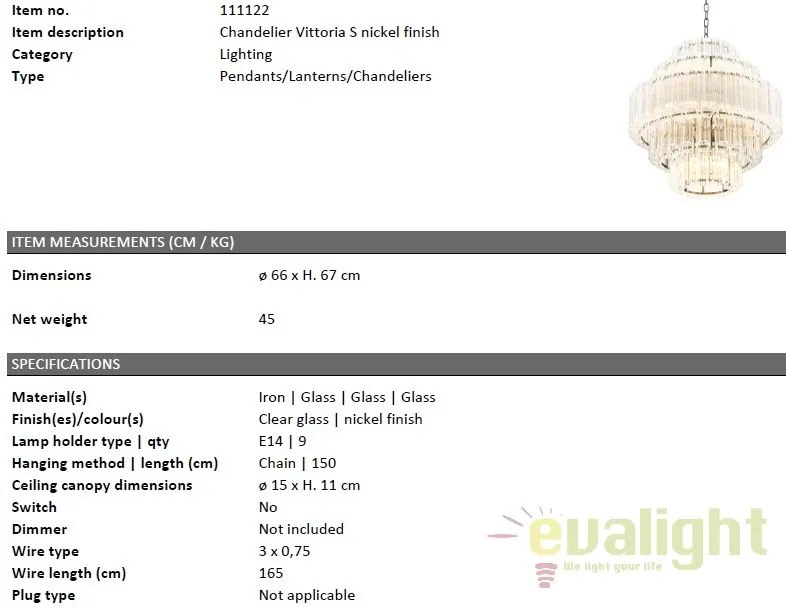 Candelabru elegant design LUX Vittoria S 111122 HZ