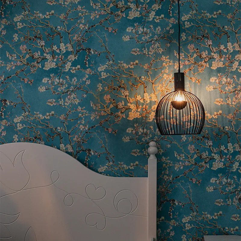 Lampă rotundă pendant de design neagră 30 cm - Dos