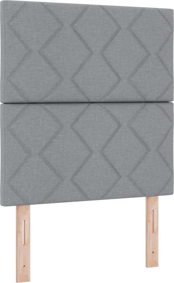 vidaXL Pat cu arcuri cu saltea cu led Gri deschis 80 x 200 cm țesătură