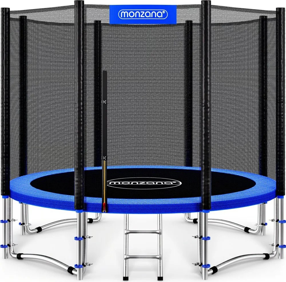 Trambulină de grădină MONZANA cu plasă de siguranță și scară - 305 cm