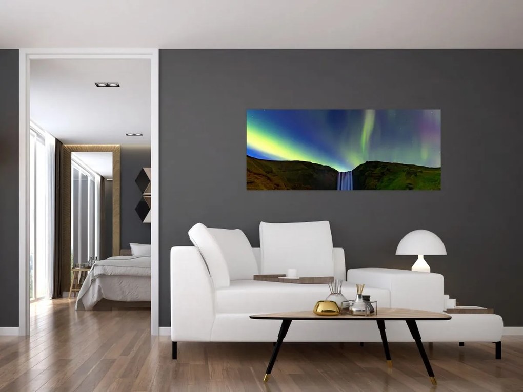 Tablou - Aurora Boreală în Islanda (120x50 cm)