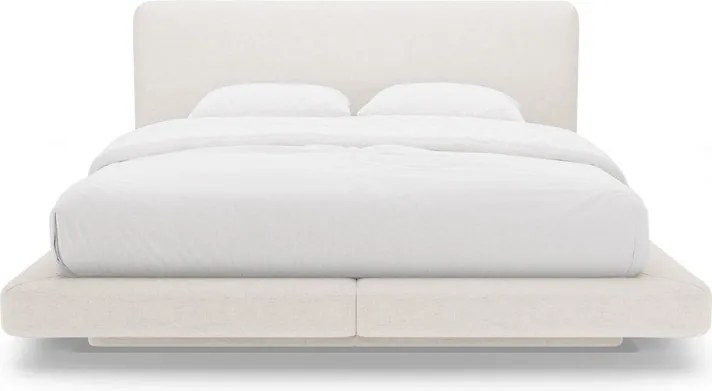 Pat matrimonial bej tapițat 160x200 cm Linea – Micadoni