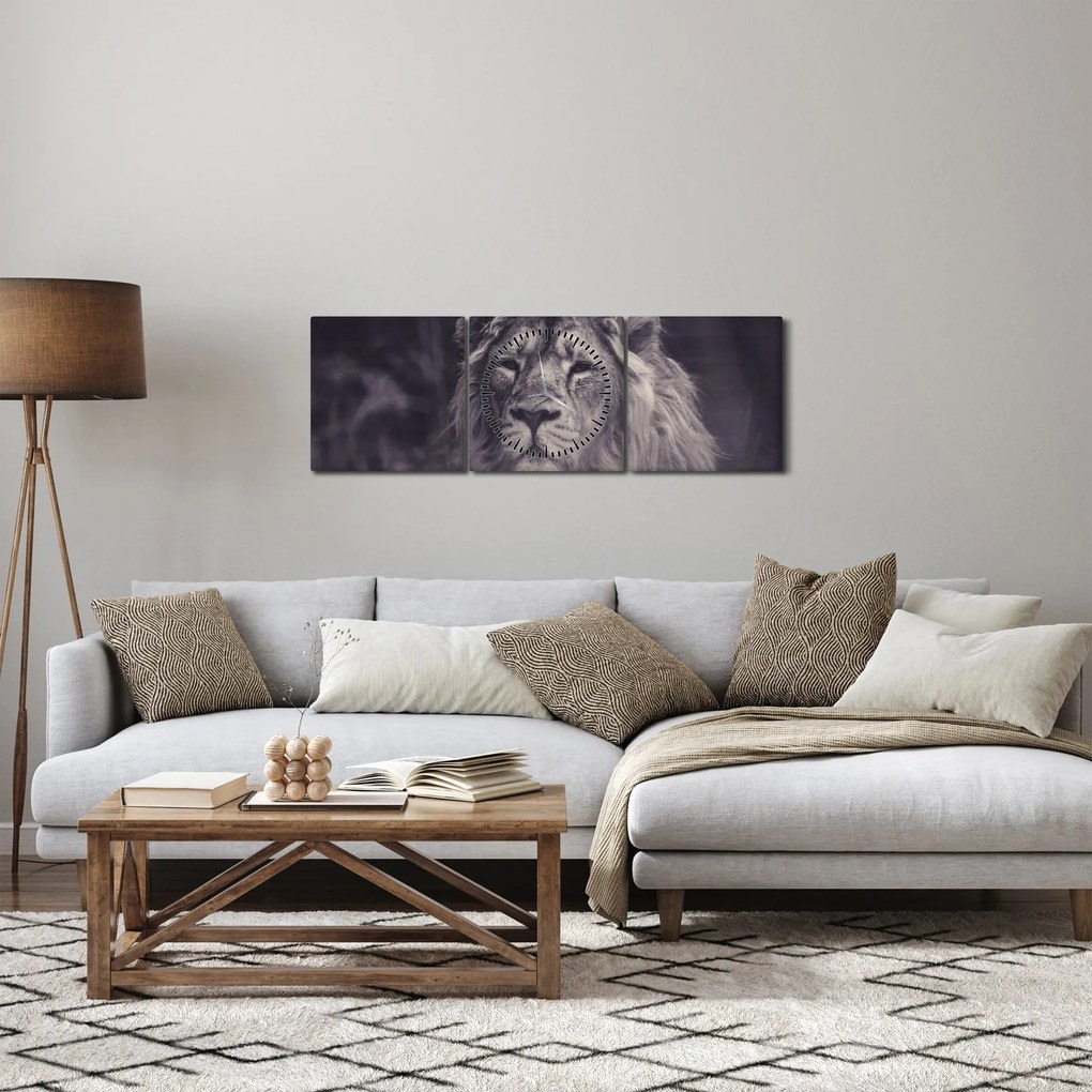 Tablou cu leu (cu ceas) (90x30 cm)