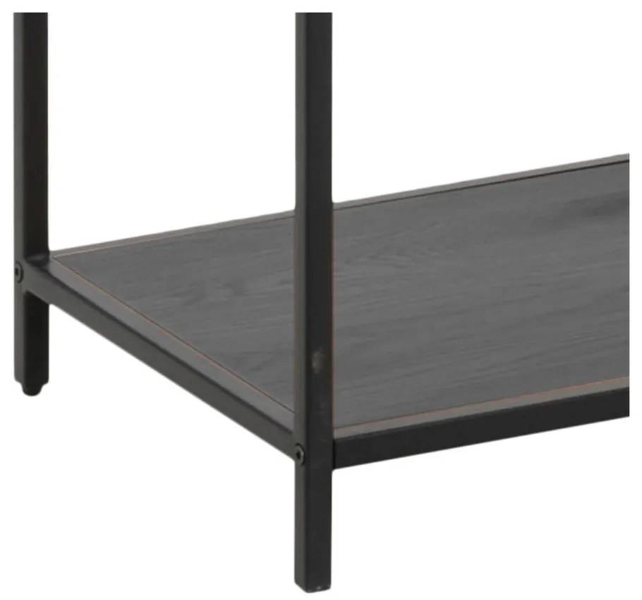 Bibliotecă neagră cu aspect de lemn de frasin 114x185 cm Seaford – Actona