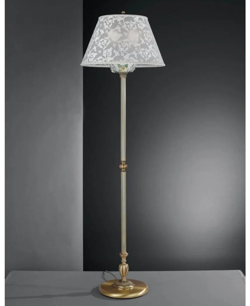 Lampadar design italian din alama si detalii din portelan 9000