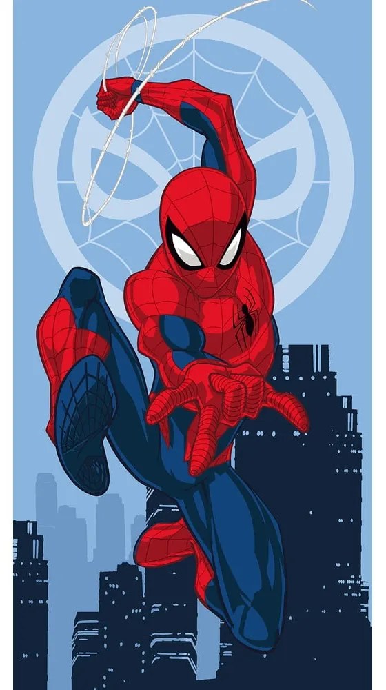 Prosop pentru copii roșu-albastru din bumbac 70x140 cm Spider-man "Jump" – Jerry Fabrics