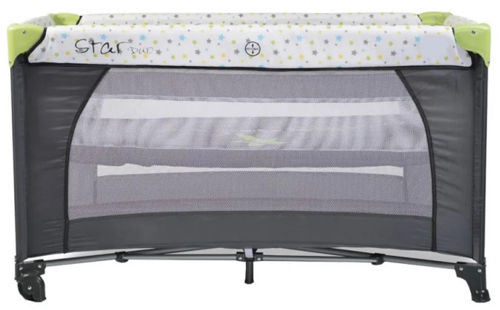 Patut pliant transformabil in tarc copii NOVOKIDS™ Little Star NEST, 60X120 cm, 2 Niveluri, Pliabil, Cu geanta transport inclusa, Fermoar acces