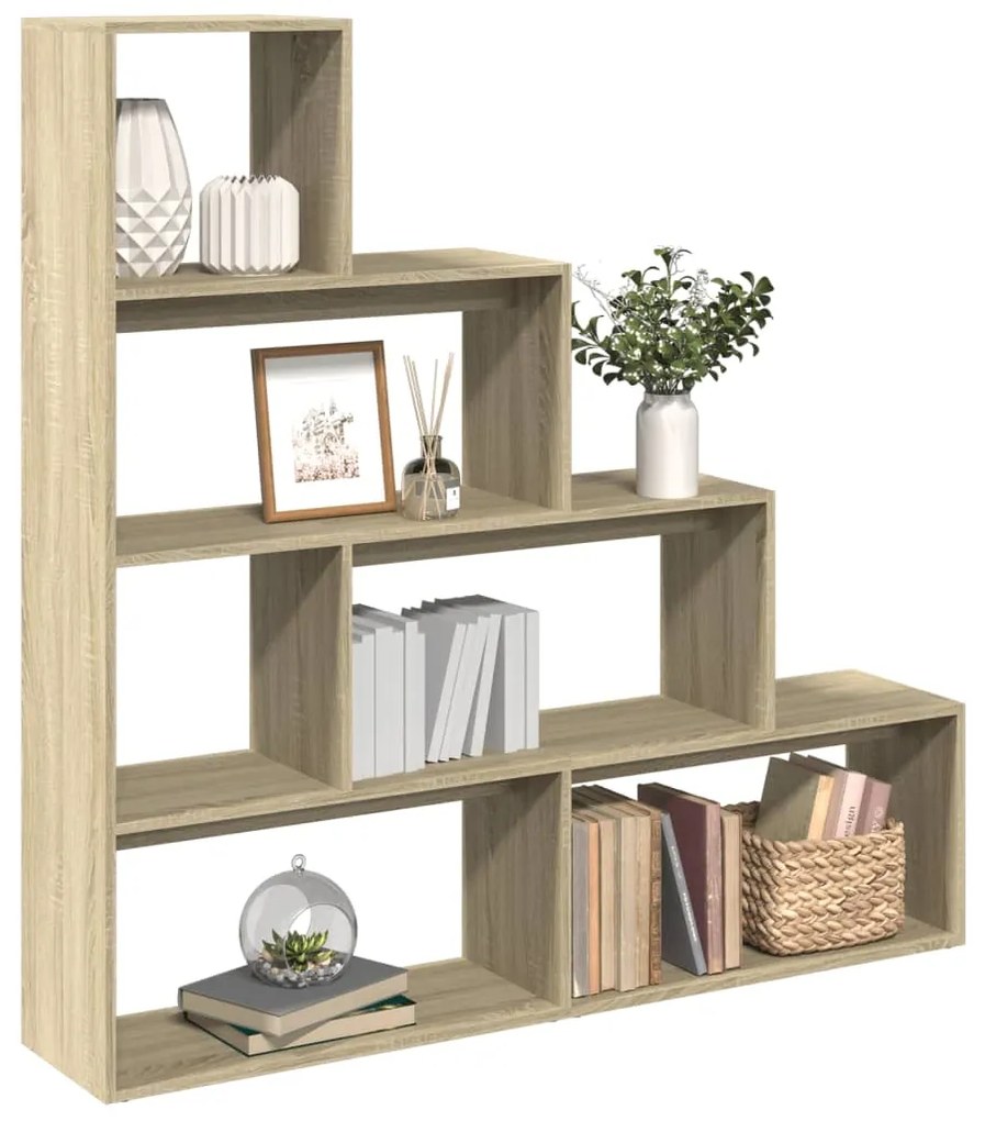 vidaXL Bibliotecă/separator cameră stejar sonoma 143,5x29x143,5cm lemn