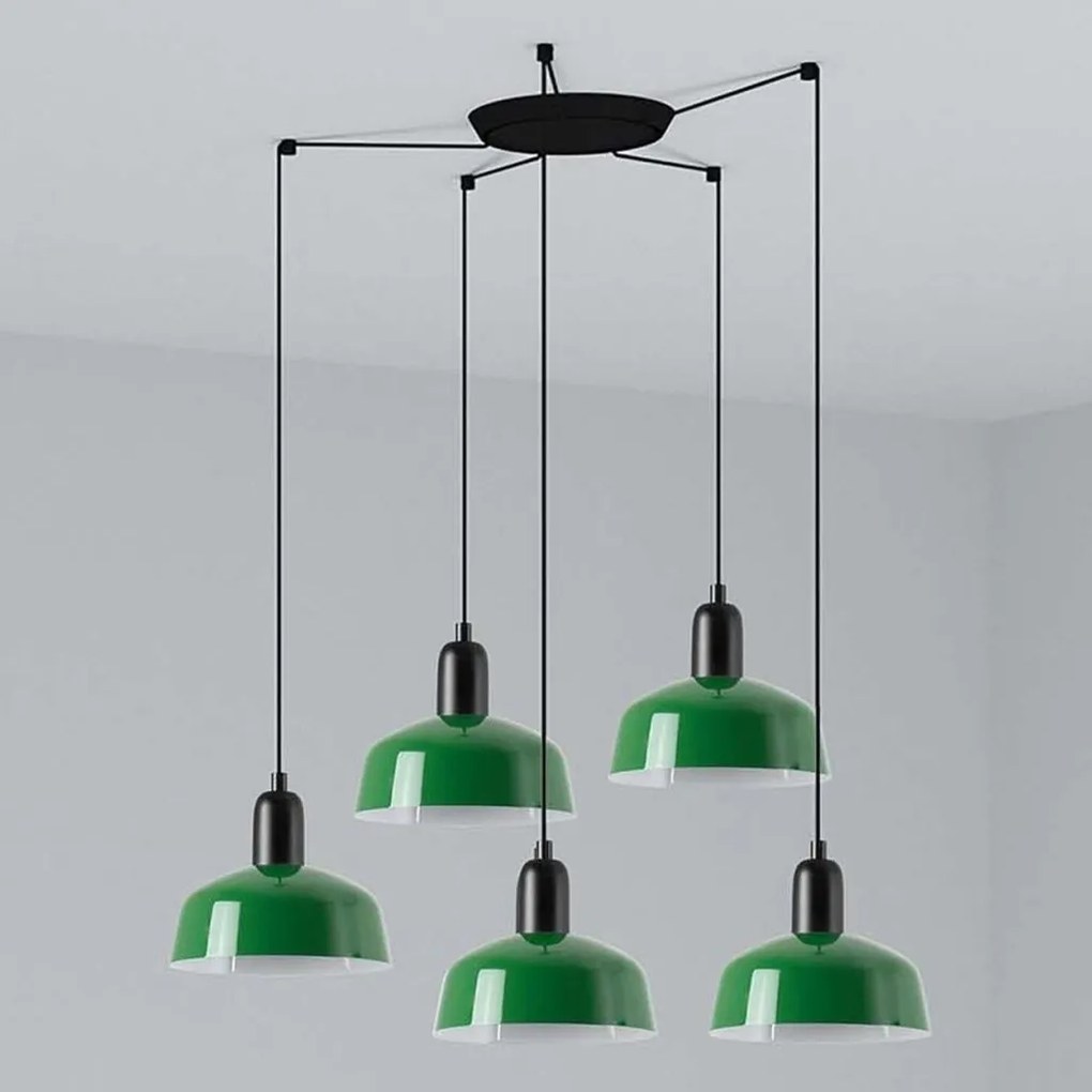 Lustra cu 5 pendule metal TATAWIN S verde