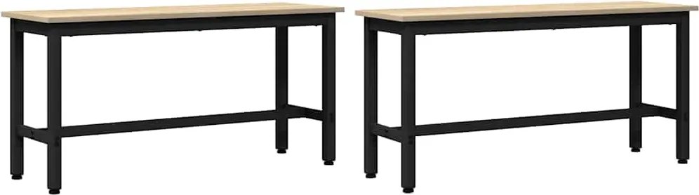 vidaXL Bancă de Dining 2 pcs Stejar Sonoma 100 x 32,5 x 48,5 cm