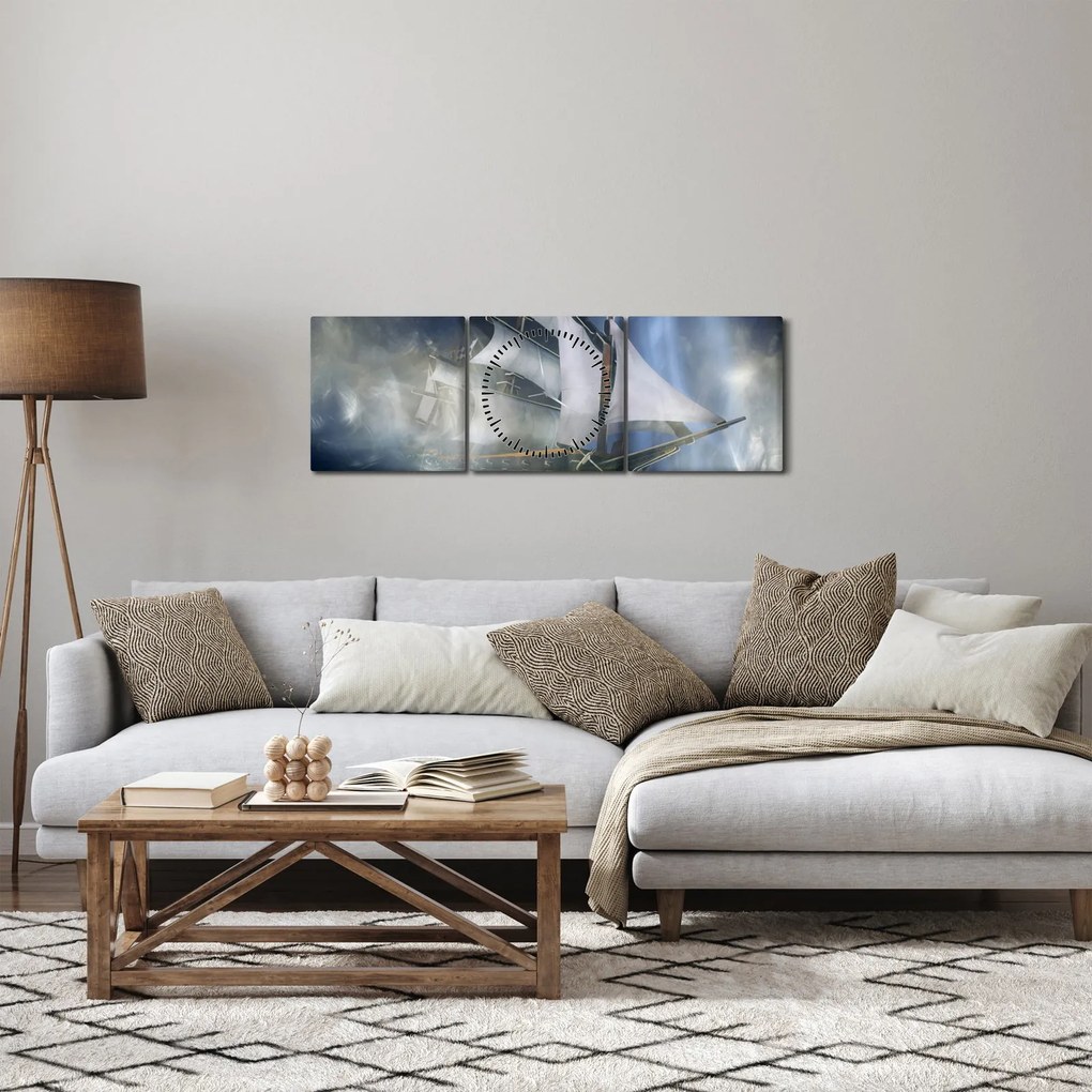 Tablou - Corabia fantomelor (cu ceas) (90x30 cm)