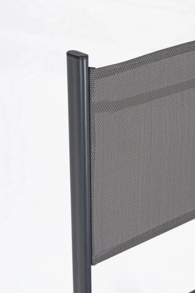 Scaun pliabil pentru gradina gri carbune din metal si textilena, Martinez Bizzotto