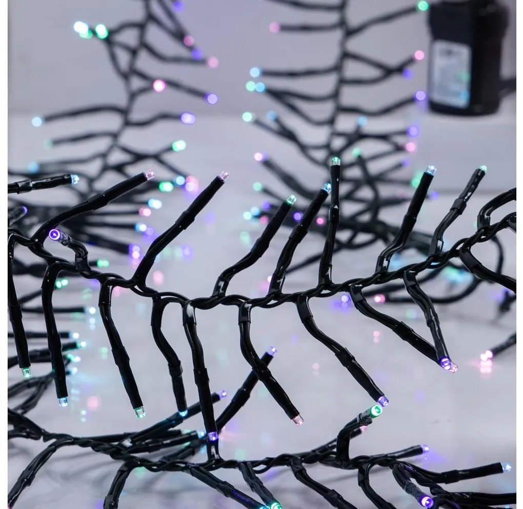 Instalație luminoasă LED de exterior CLUSTER, 768 LED / 8 funcții, 9 m, IP44, alb cald