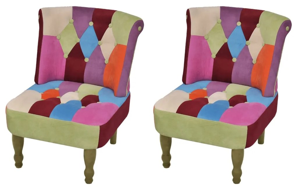 Fotolii franțuzești, 2 buc., model mozaic, material textil