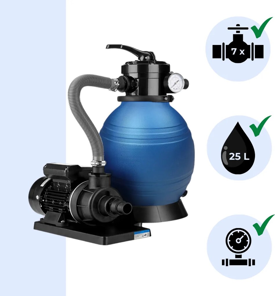 Sistem de filtrare cu nisip pentru piscină AQUA, 10 200 l/h, albastru Jurhan