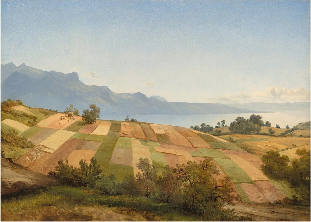Tablou pe sticlă - Alexandre Calame, Swiss Landscape, reproducere (70x50 cm)